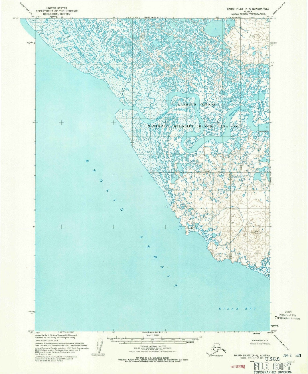 1954 Baird Inlet, AK - Alaska - USGS Topographic Map v26