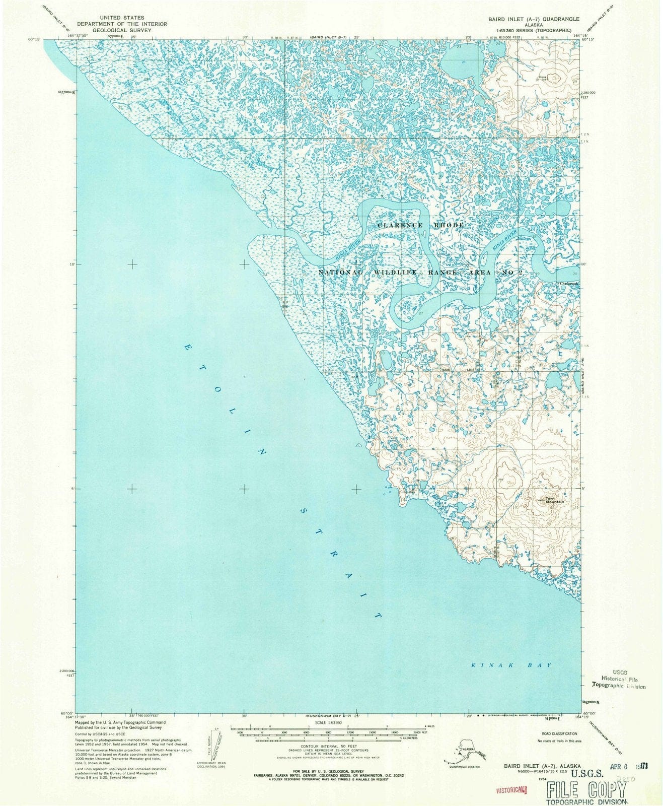 1954 Baird Inlet, AK - Alaska - USGS Topographic Map v26