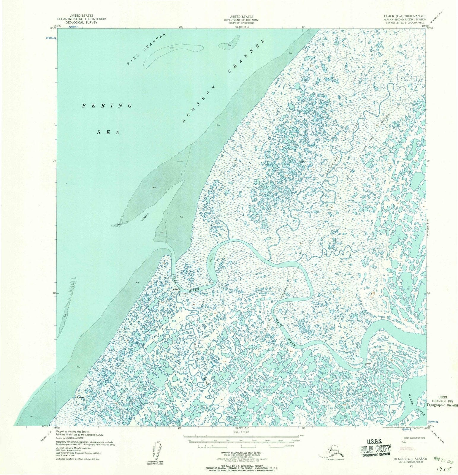 1952 Black, AK - Alaska - USGS Topographic Map v4