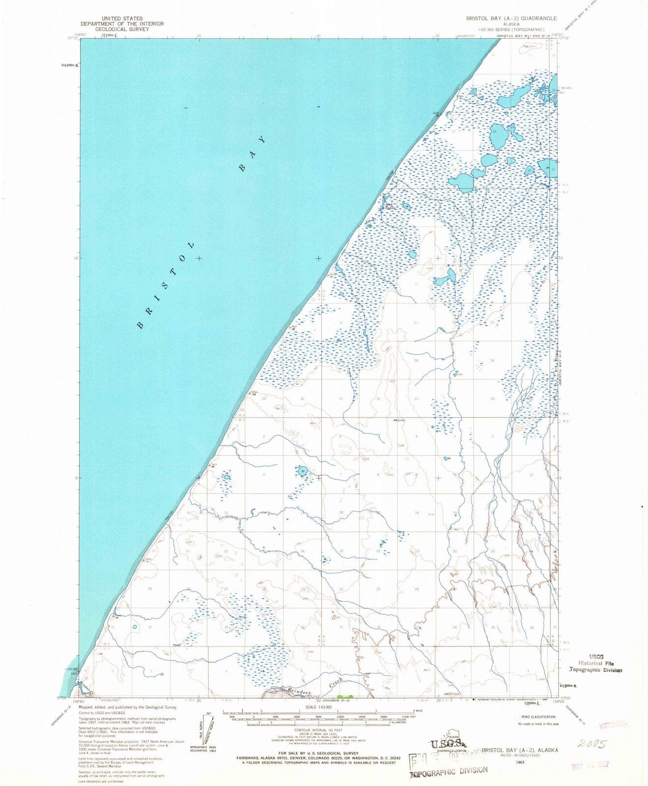 1963 Bristolay, AK - Alaska - USGS Topographic Map