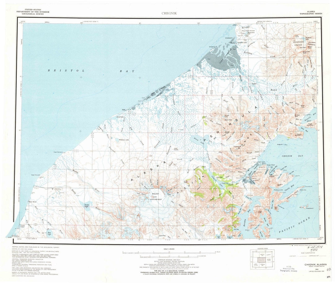 1963 Chignik, AK - Alaska - USGS Topographic Map v25