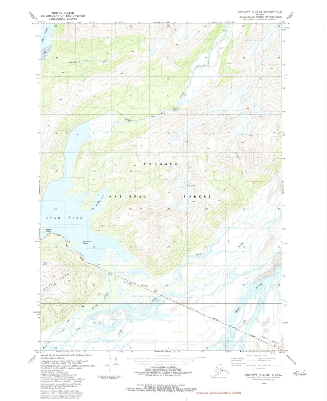 1983 Cordova, AK - Alaska - USGS Topographic Map v3