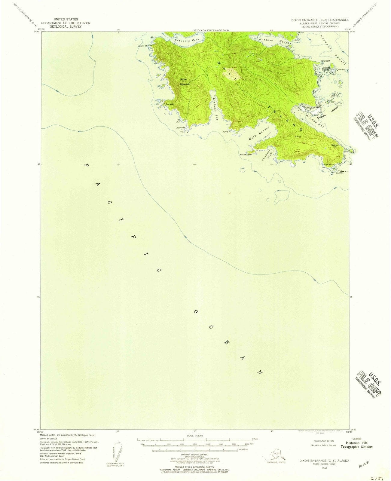 1948 Dixon Entrance, AK - Alaska - USGS Topographic Map v5