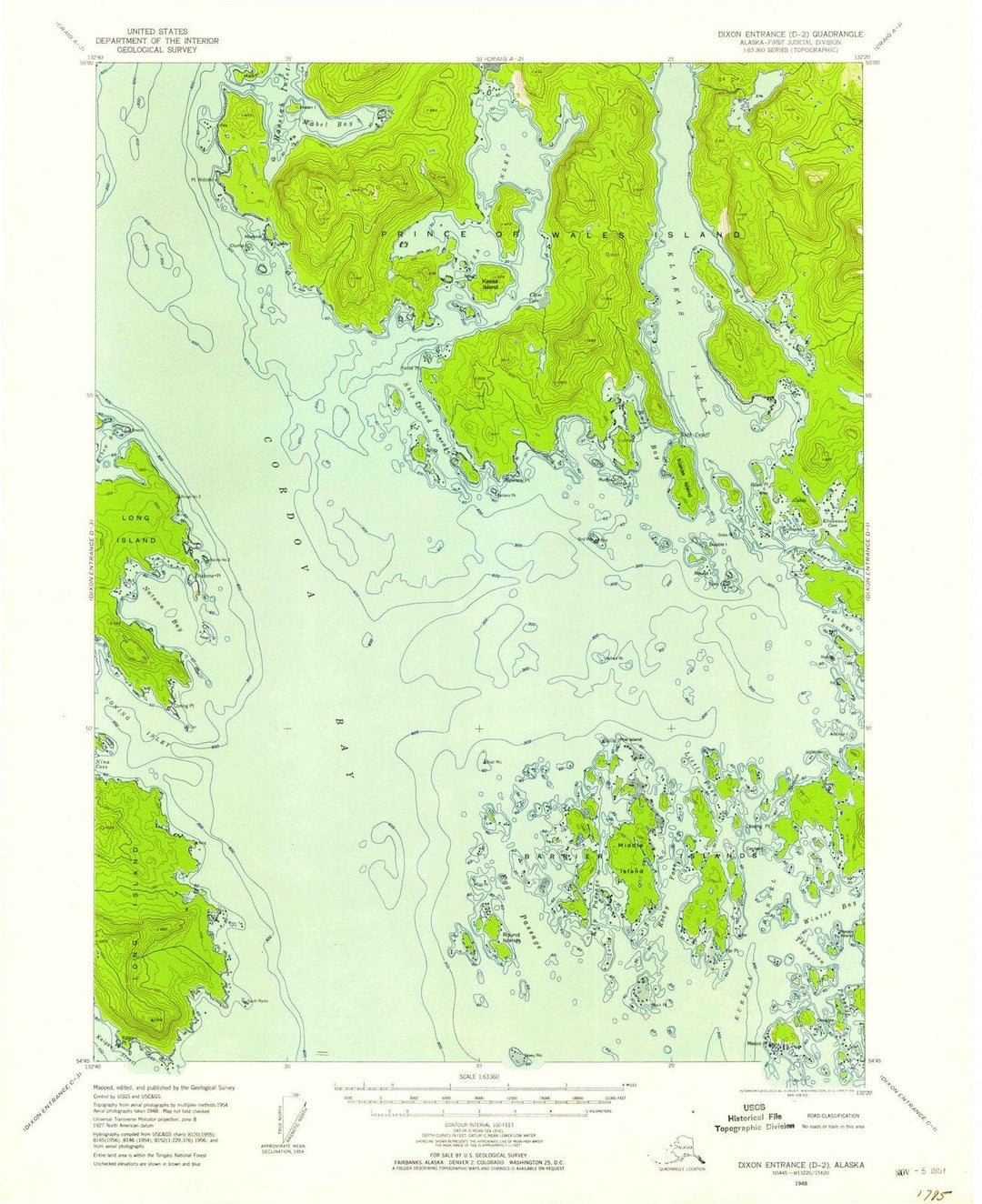 1948 Dixon Entrance, AK - Alaska - USGS Topographic Map v6