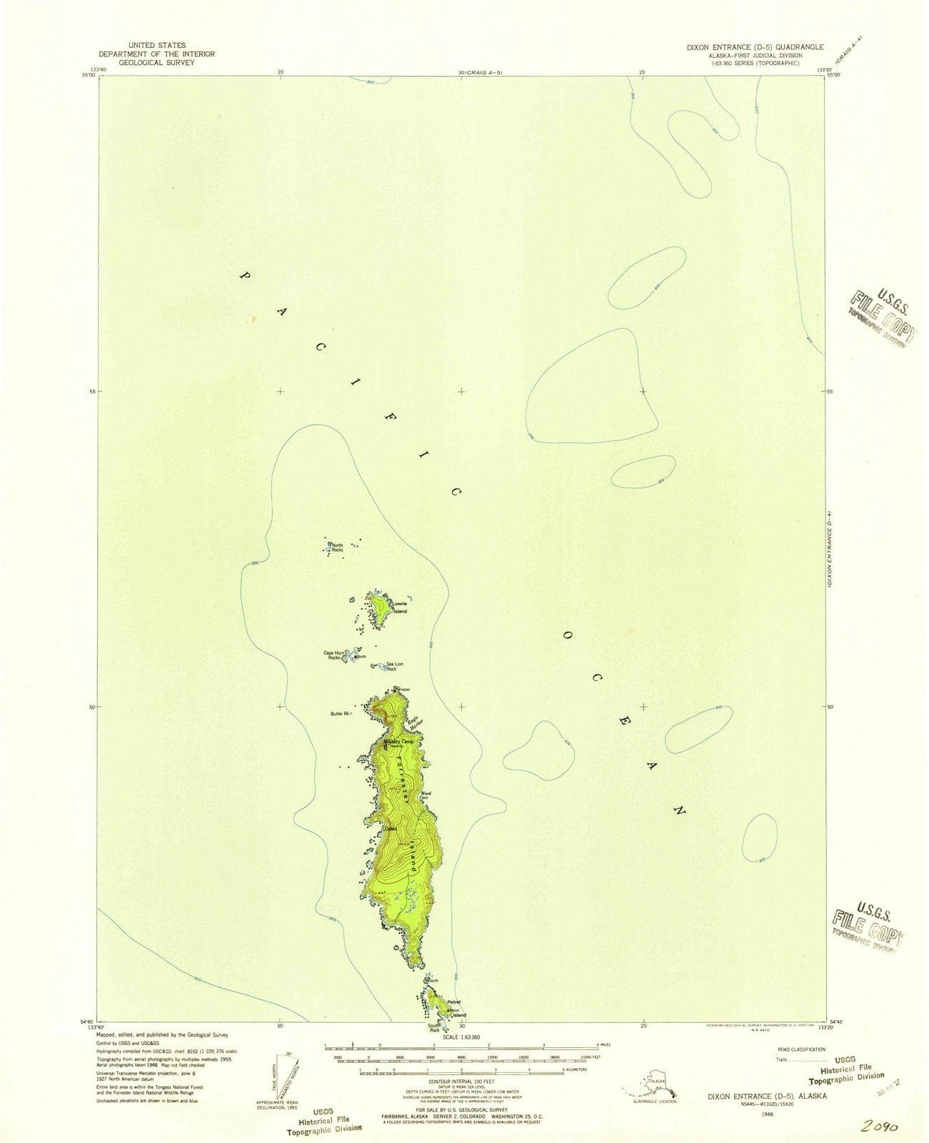 1948 Dixon Entrance, AK - Alaska - USGS Topographic Map v7