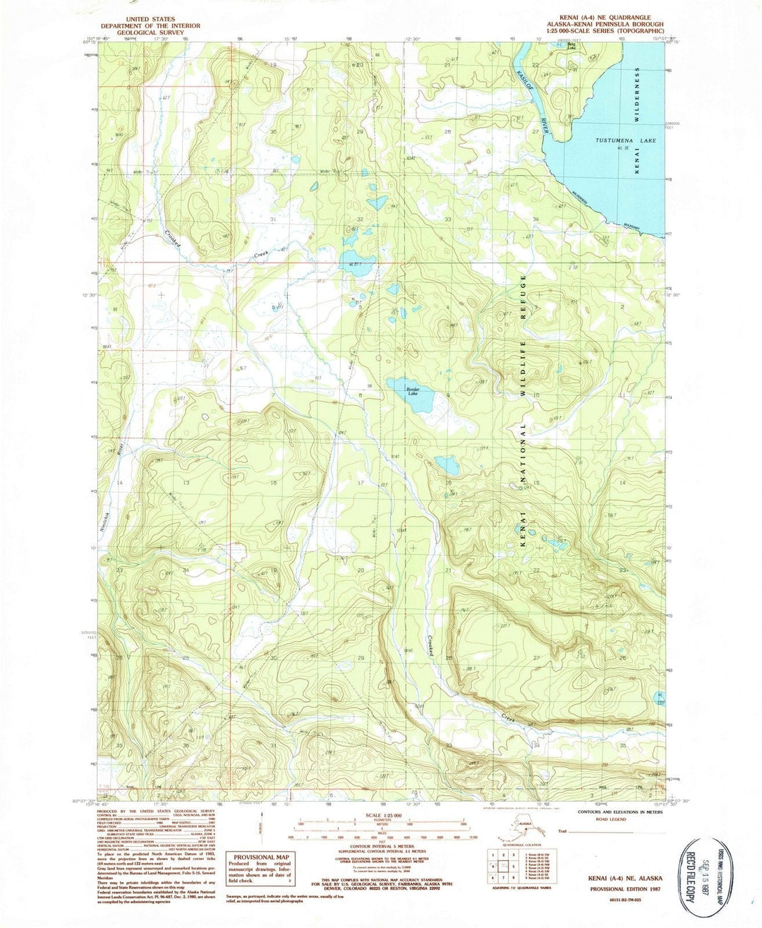 1987 Kenai, AK - Alaska - USGS Topographic Map