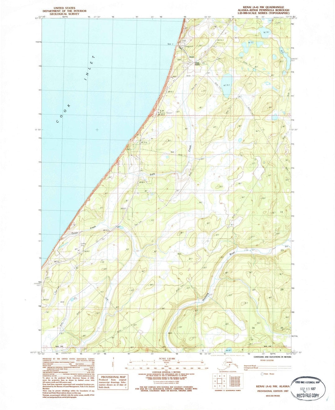 1987 Kenai, AK - Alaska - USGS Topographic Map v2