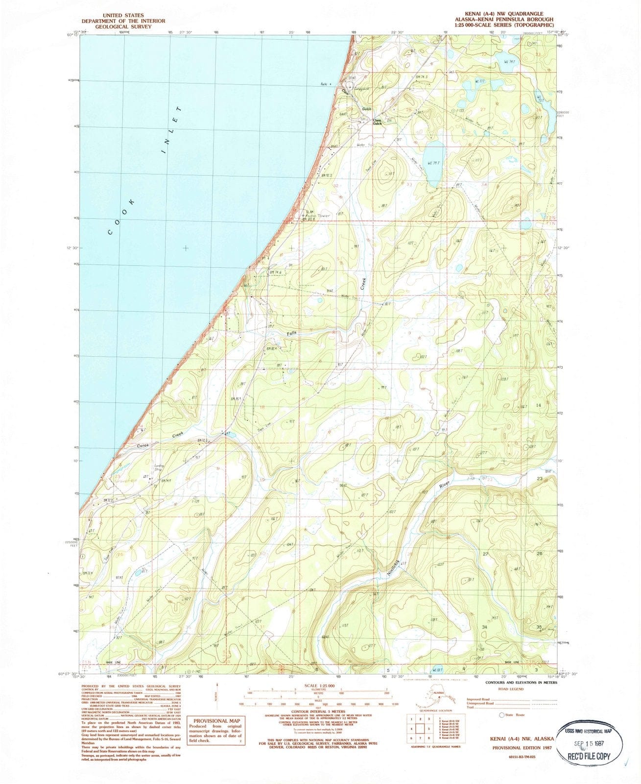 1987 Kenai, AK - Alaska - USGS Topographic Map v2