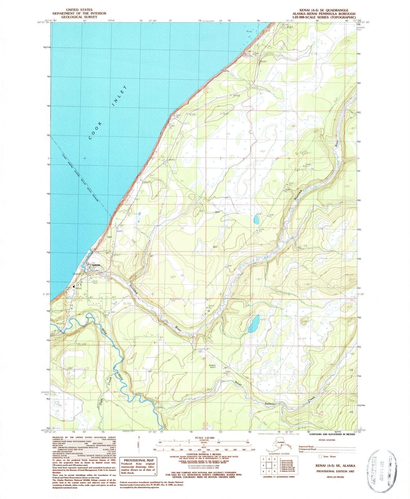 1987 Kenai, AK - Alaska - USGS Topographic Map v4