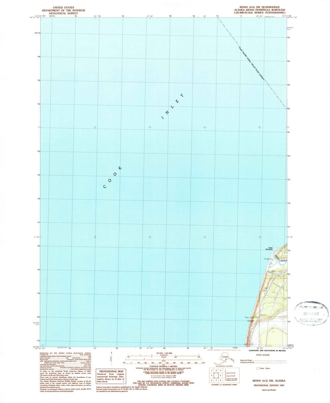 1987 Kenai, AK - Alaska - USGS Topographic Map v5