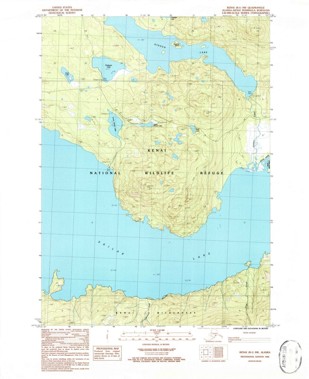 1986 Kenai, AK - Alaska - USGS Topographic Map : v2