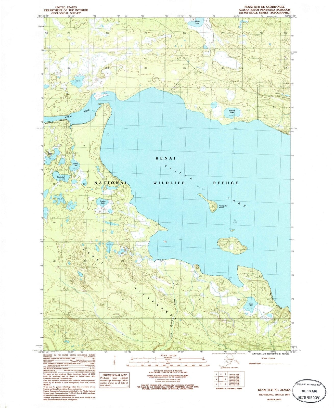 1986 Kenai, AK - Alaska - USGS Topographic Map