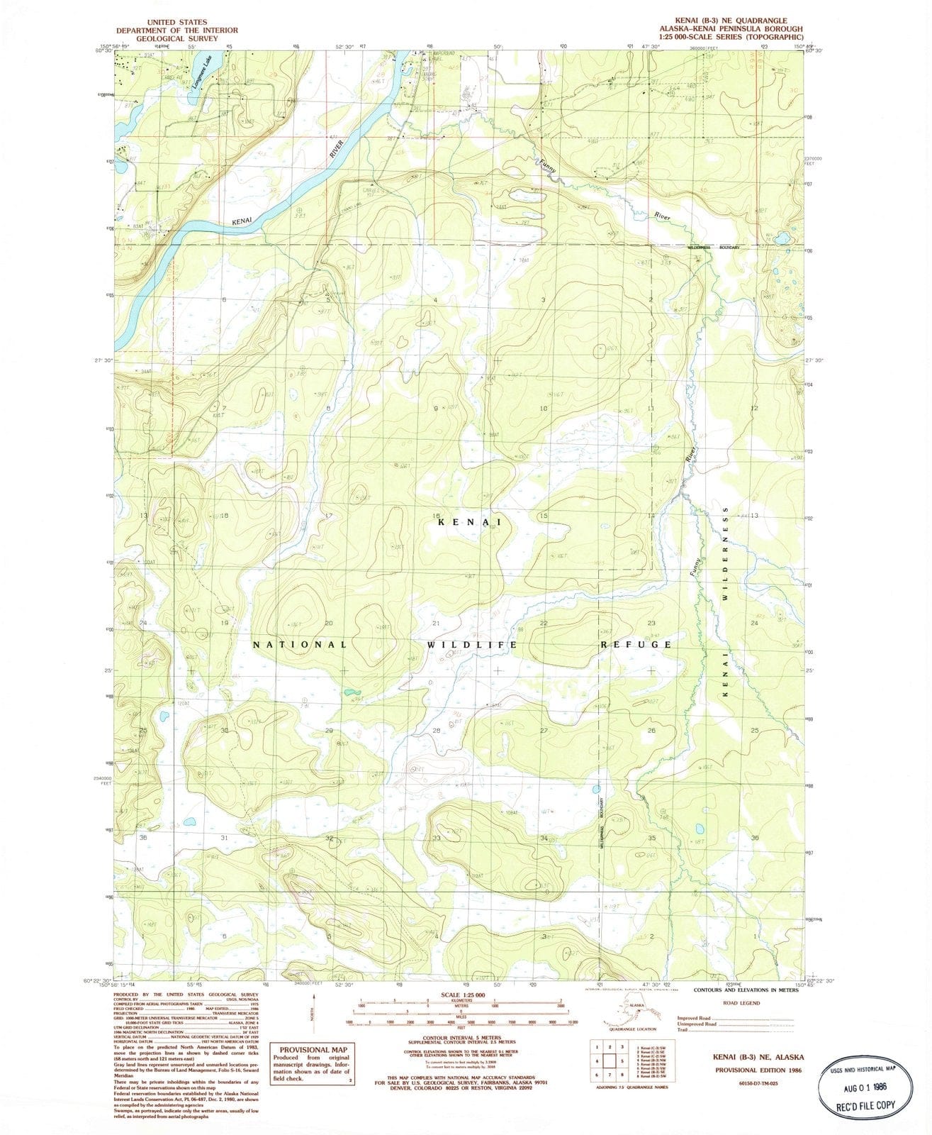 1986 Kenai, AK - Alaska - USGS Topographic Map v3