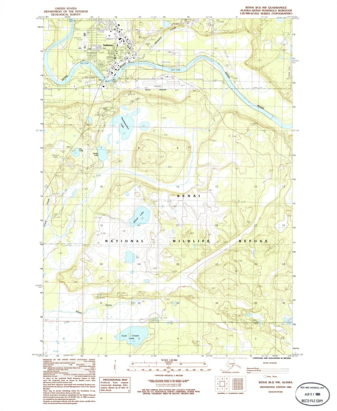 1986 Kenai, AK - Alaska - USGS Topographic Map v4