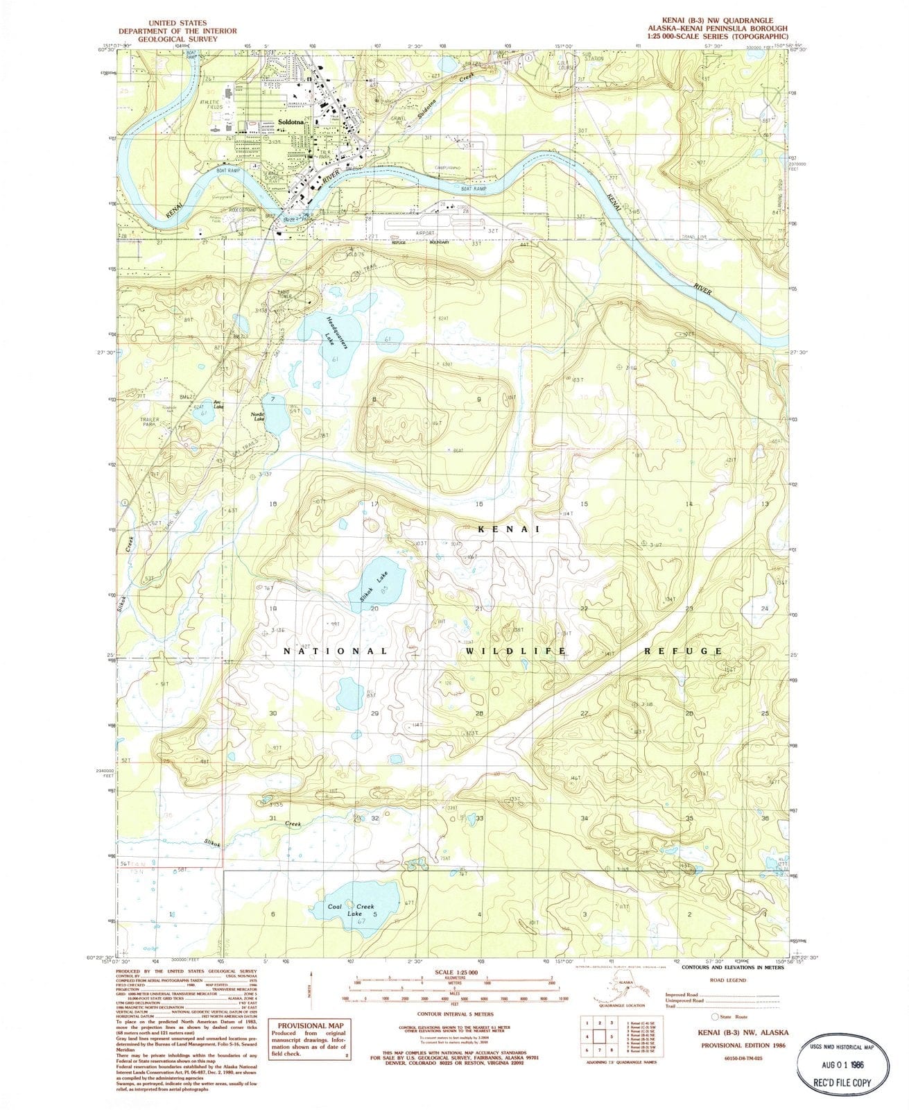 1986 Kenai, AK - Alaska - USGS Topographic Map v4