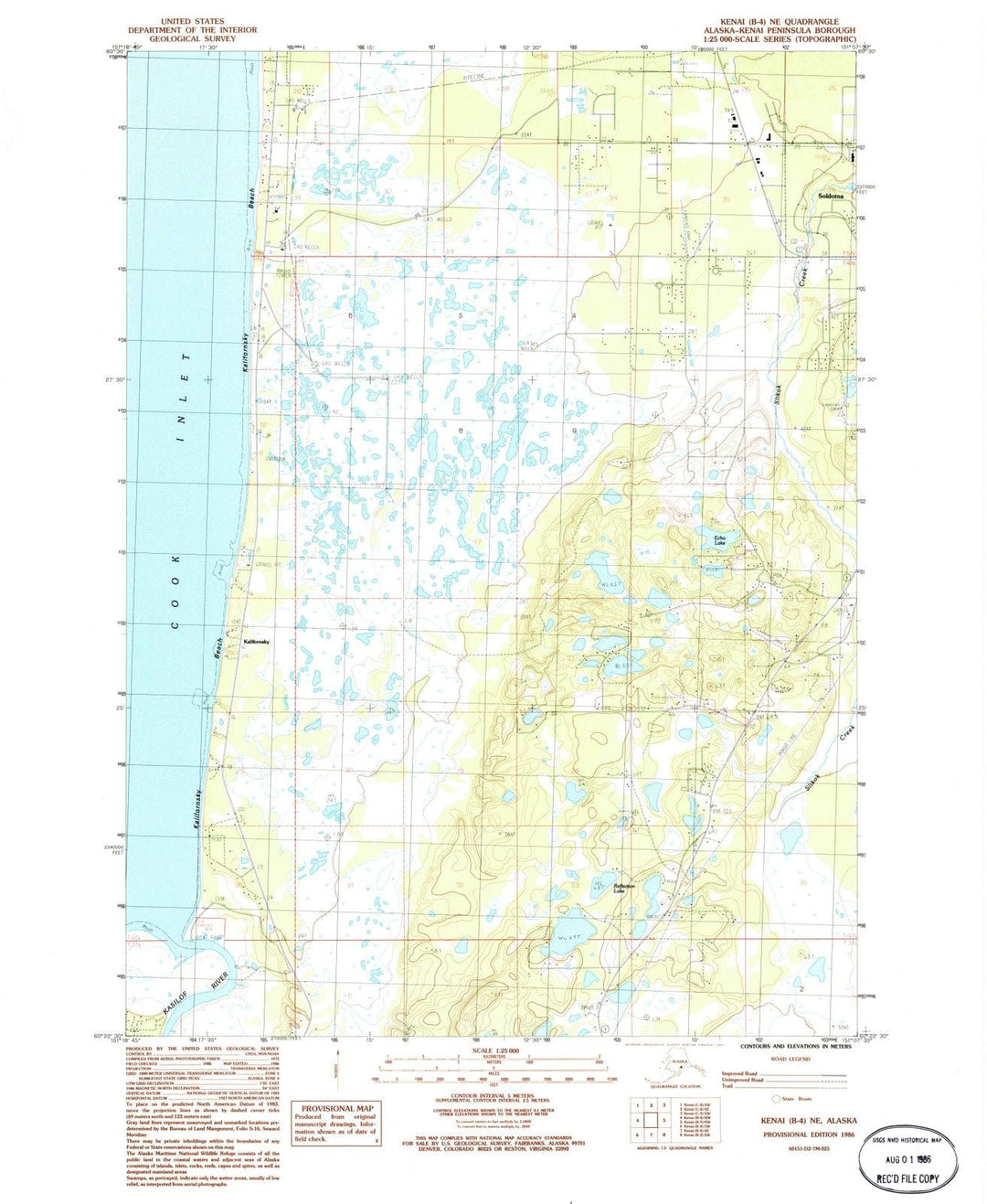 1986 Kenai, AK - Alaska - USGS Topographic Map v6