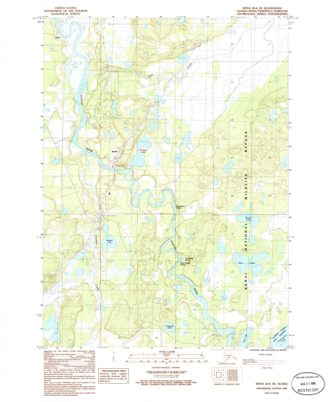 1986 Kenai, AK - Alaska - USGS Topographic Map v8