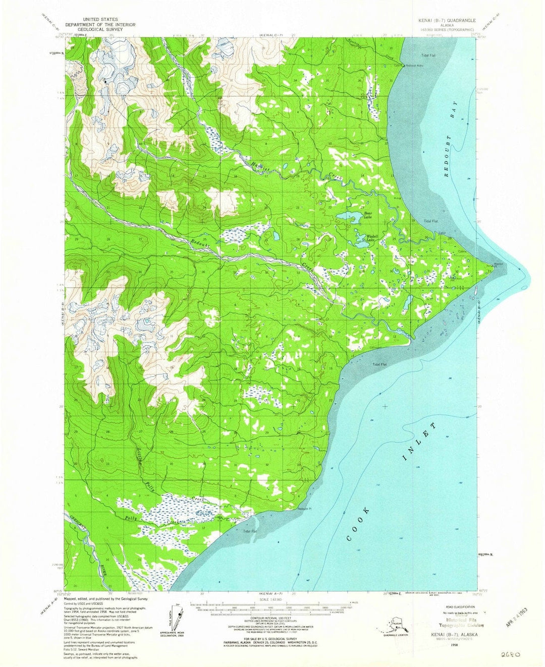 1958 Kenai, AK - Alaska - USGS Topographic Map2