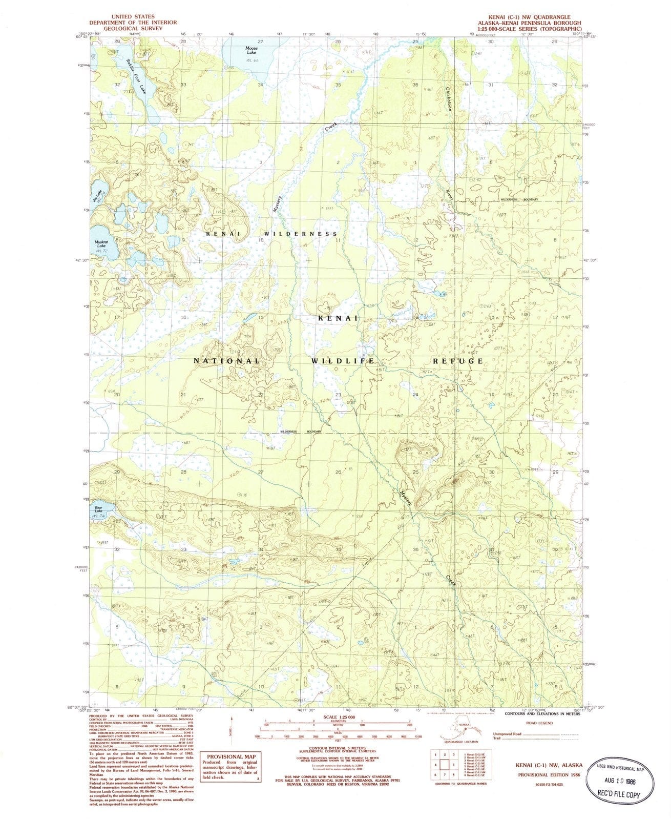 1986 Kenai, AK - Alaska - USGS Topographic Map : v4