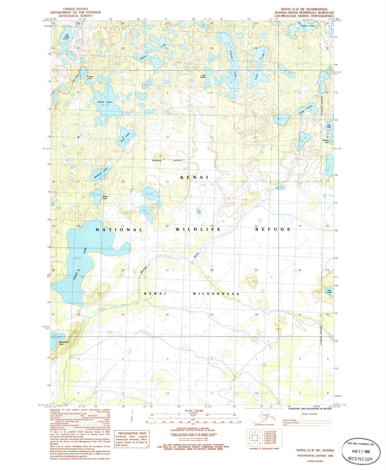 1986 Kenai, AK - Alaska - USGS Topographic Map0