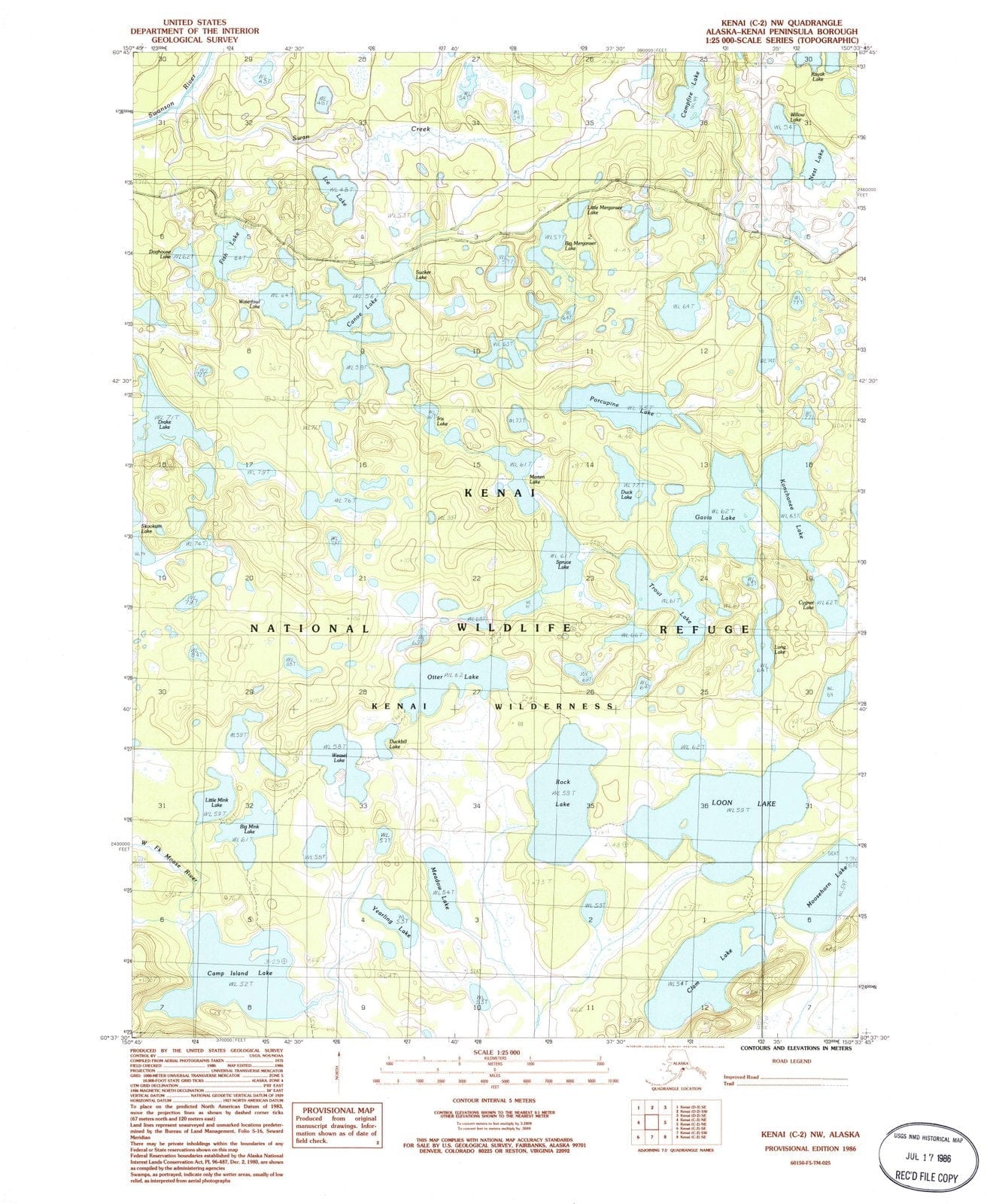 1986 Kenai, AK - Alaska - USGS Topographic Map1