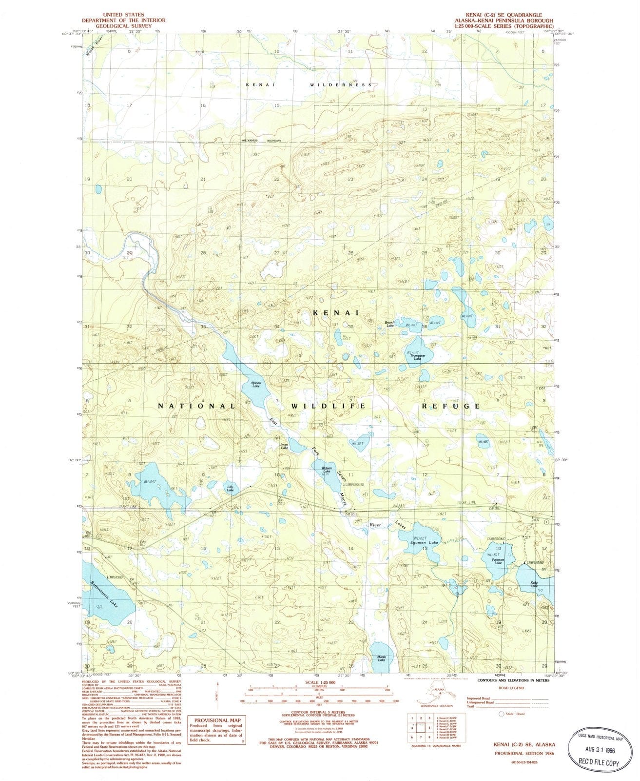 1986 Kenai, AK - Alaska - USGS Topographic Map2