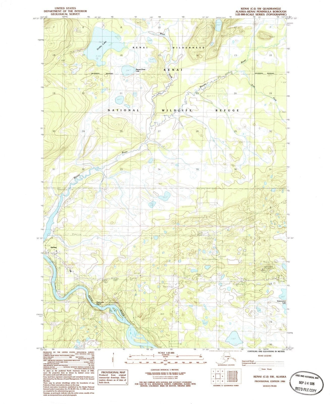 1986 Kenai, AK - Alaska - USGS Topographic Map3