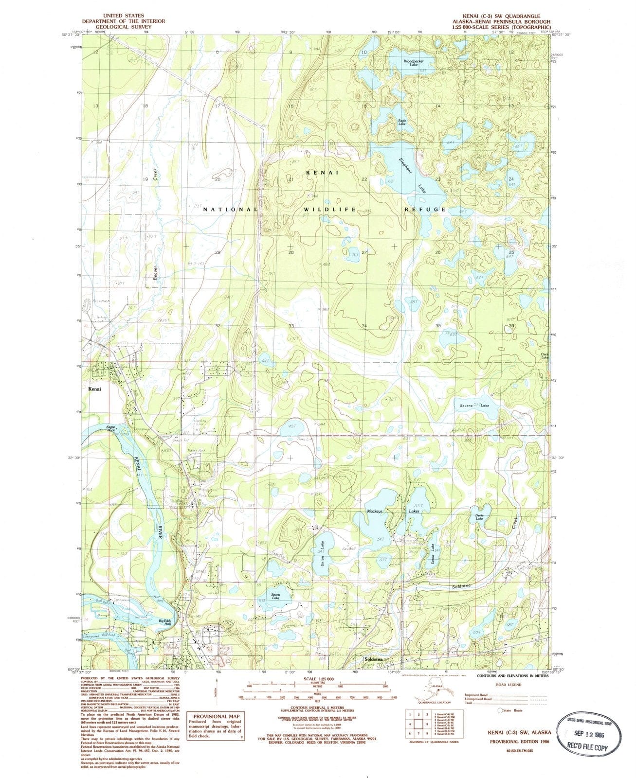 1986 Kenai, AK - Alaska - USGS Topographic Map7