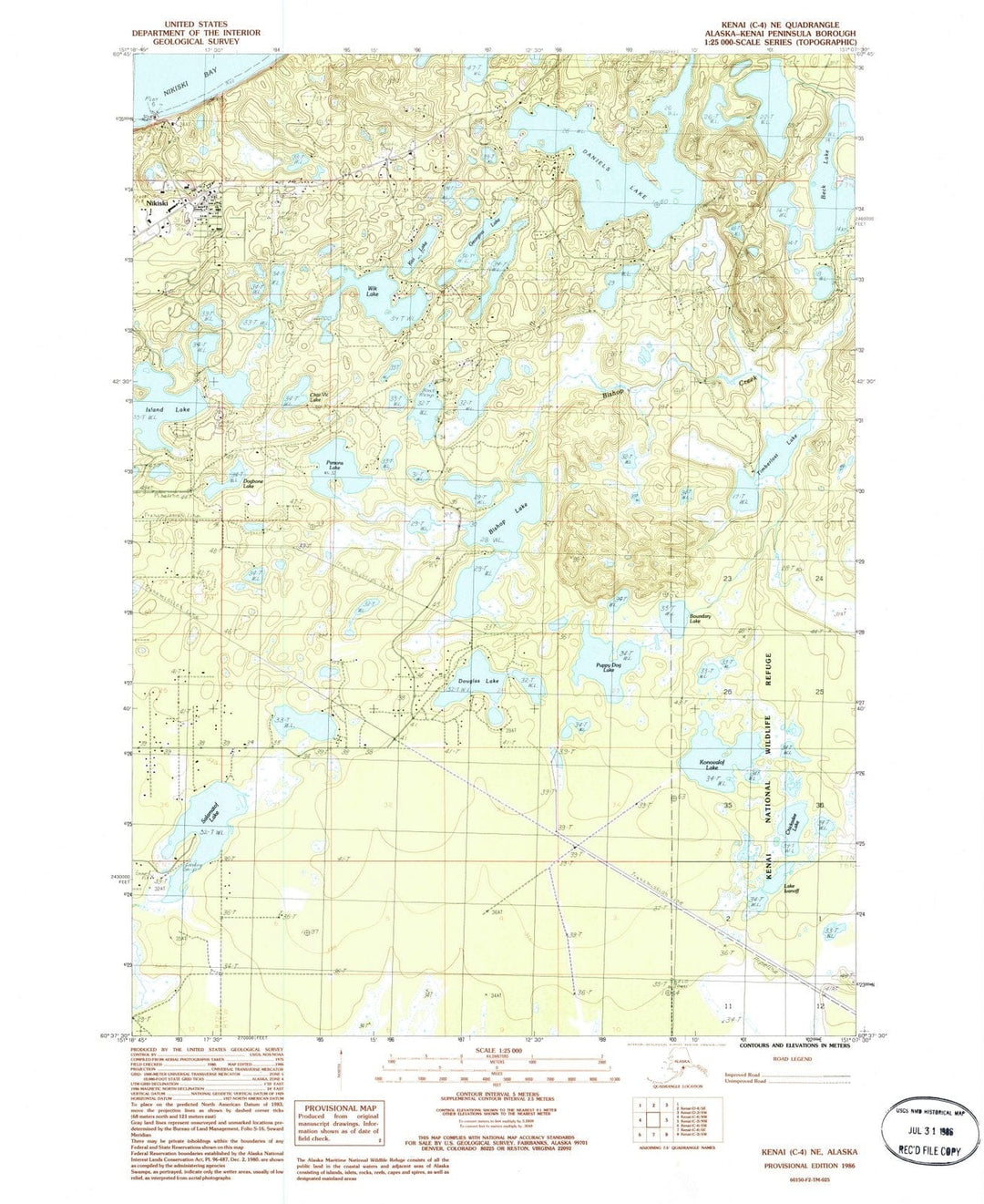 1986 Kenai, AK - Alaska - USGS Topographic Map8