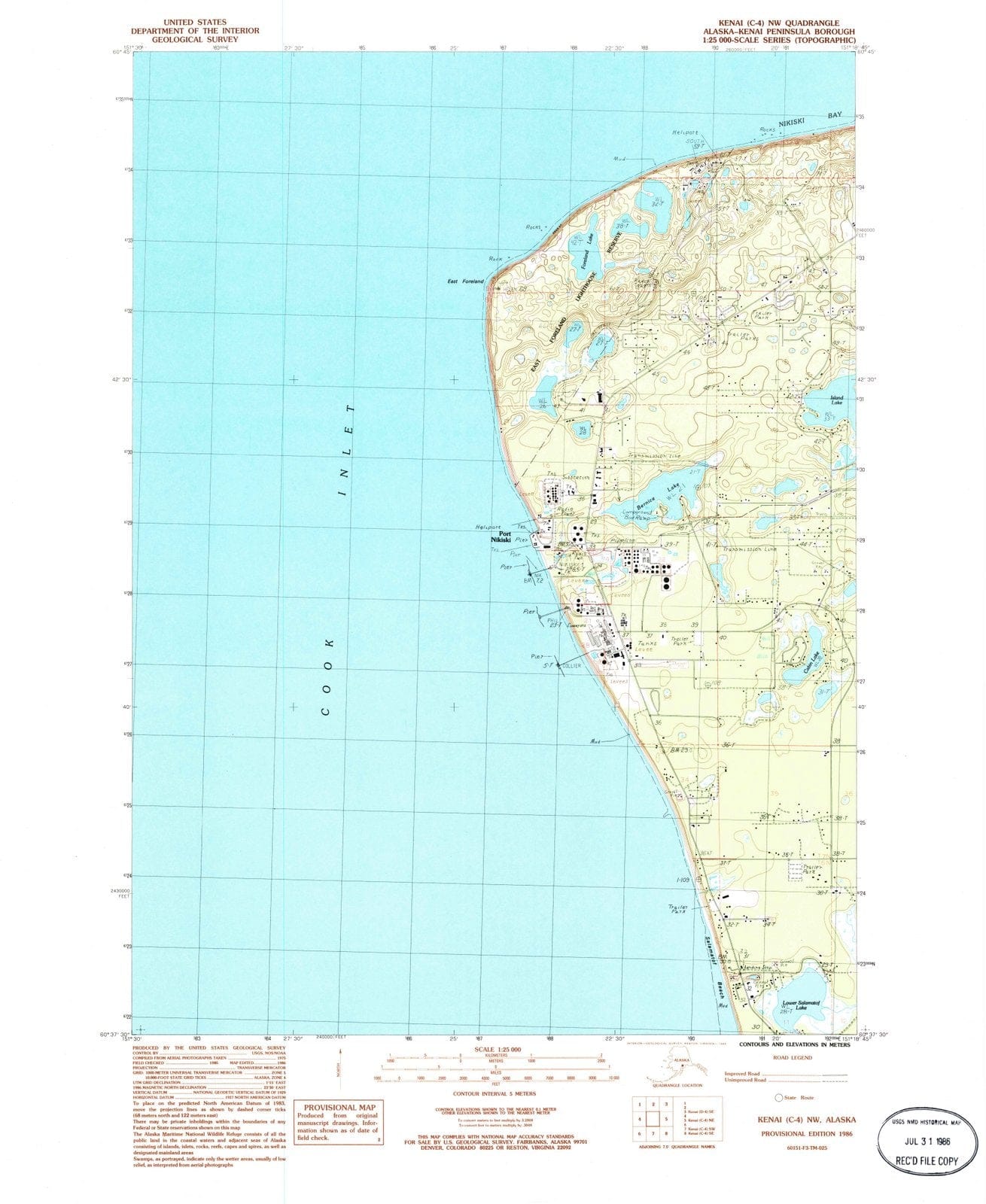 1986 Kenai, AK - Alaska - USGS Topographic Map9