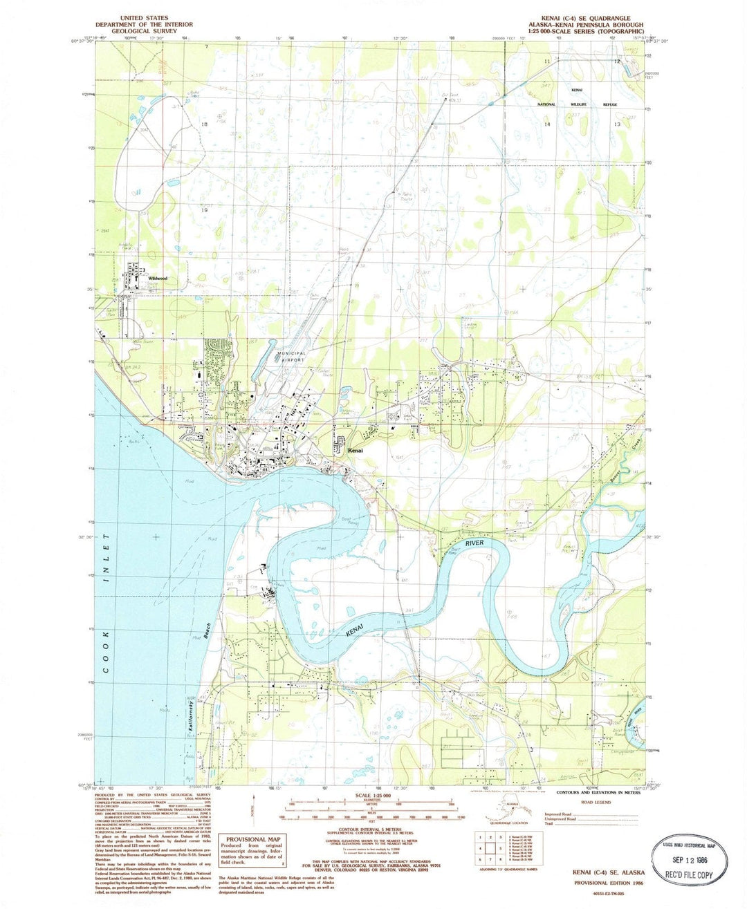 1986 Kenai, AK - Alaska - USGS Topographic Map v20