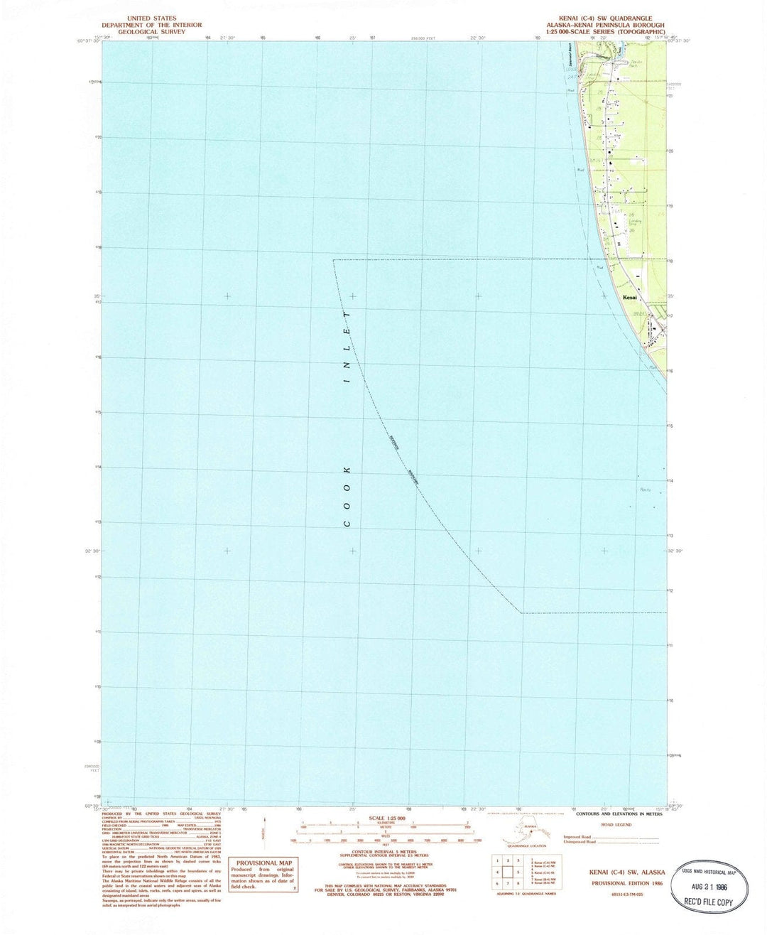 1986 Kenai, AK - Alaska - USGS Topographic Map v21