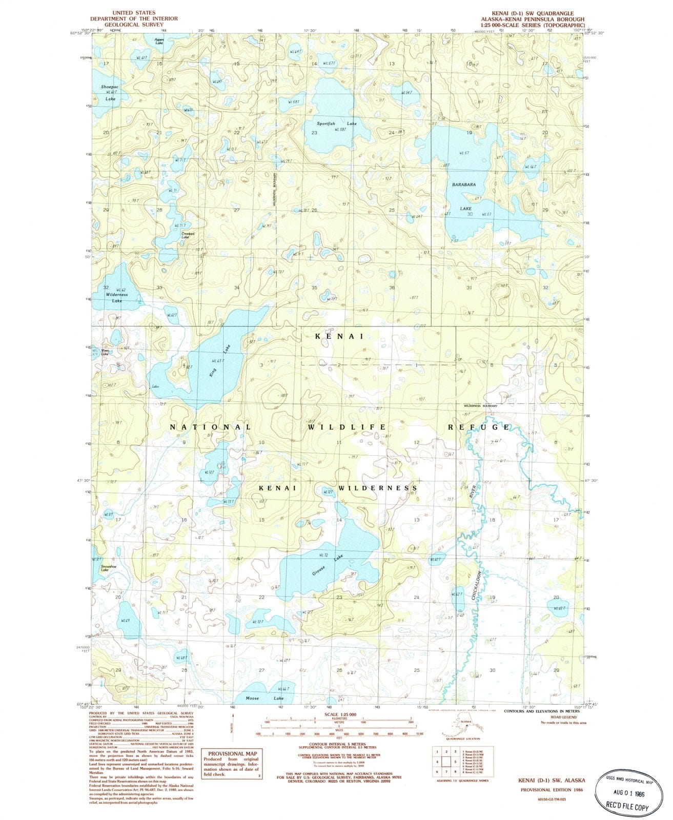 1986 Kenai, AK - Alaska - USGS Topographic Map : v7