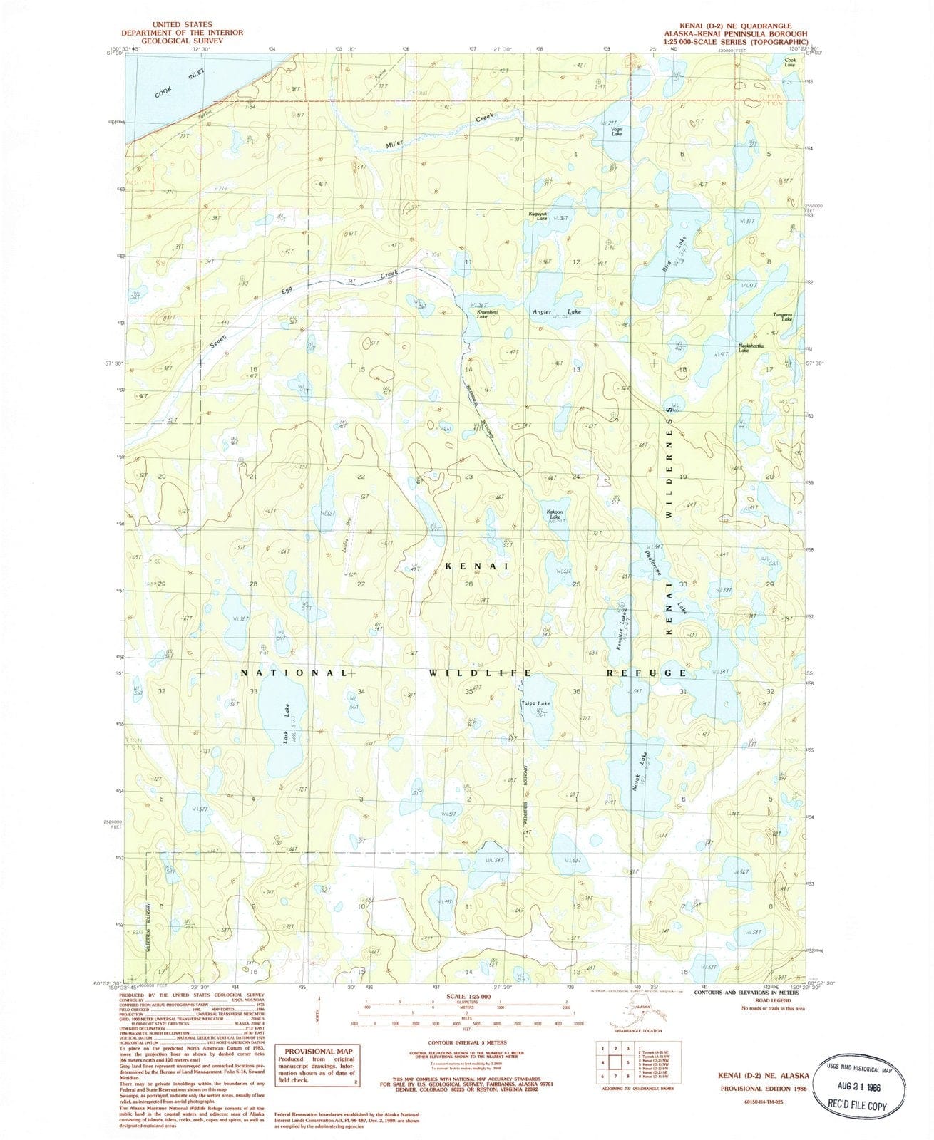 1986 Kenai, AK - Alaska - USGS Topographic Map v22