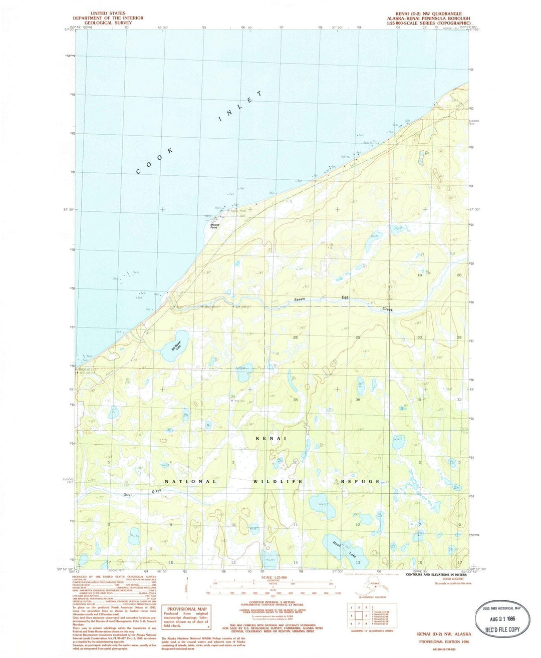 1986 Kenai, AK - Alaska - USGS Topographic Map v23