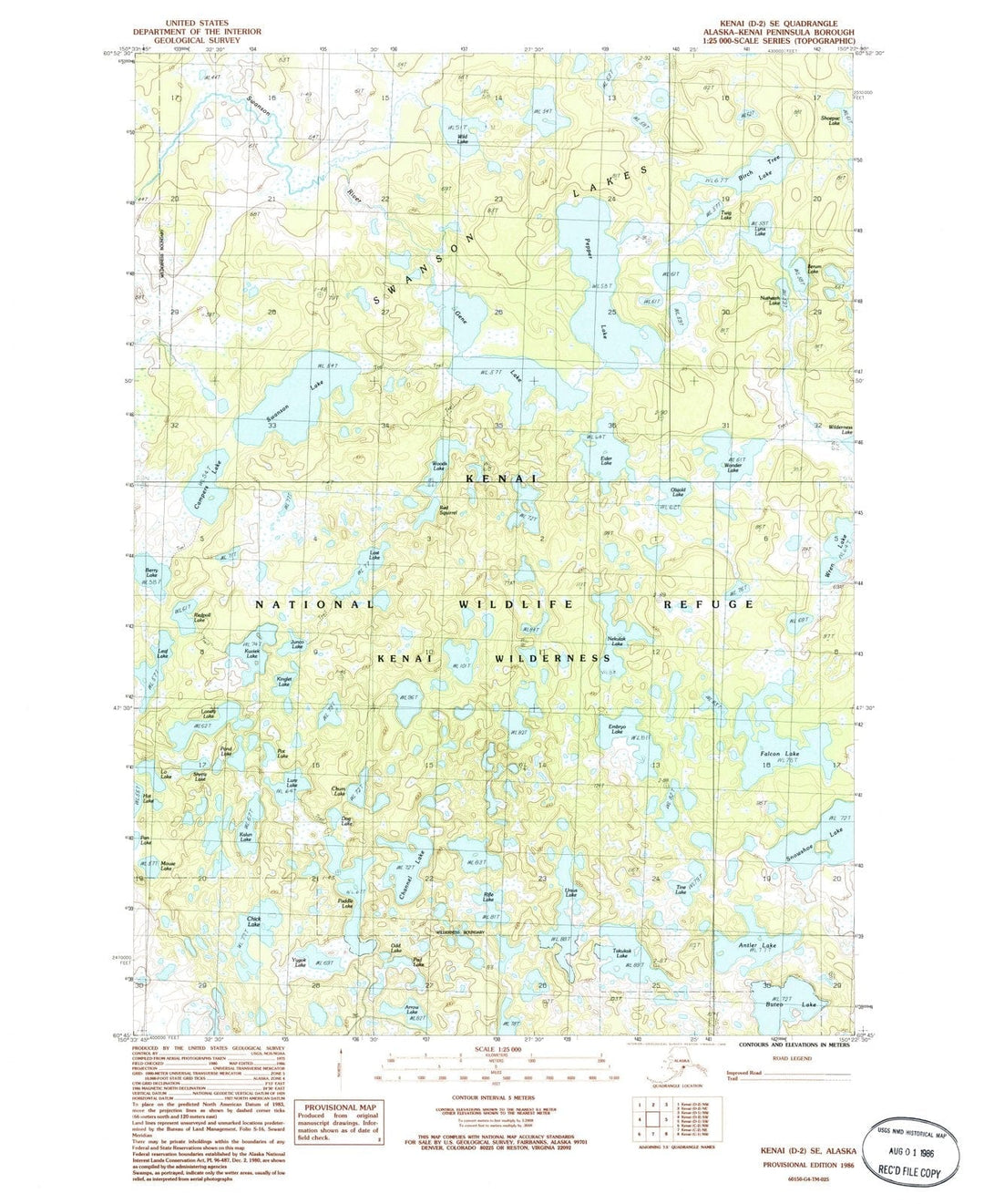 1986 Kenai, AK - Alaska - USGS Topographic Map v24