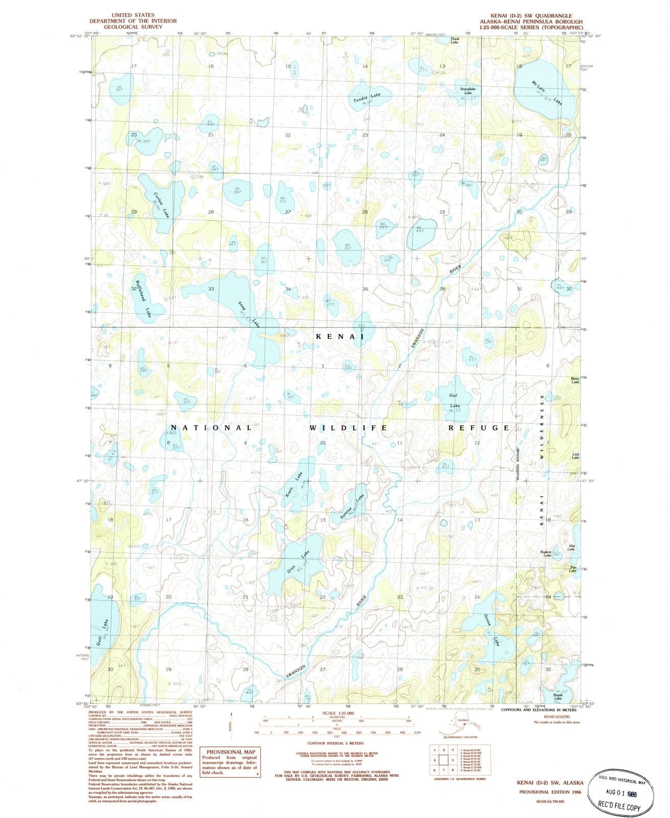 1986 Kenai, AK - Alaska - USGS Topographic Map v25