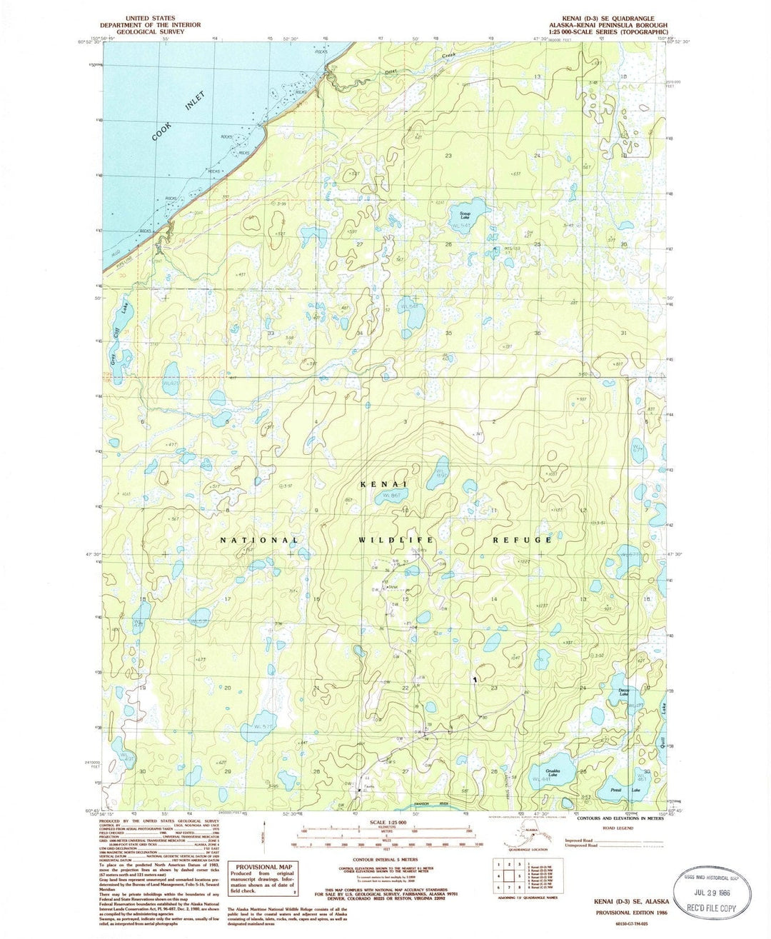 1986 Kenai, AK - Alaska - USGS Topographic Map v26