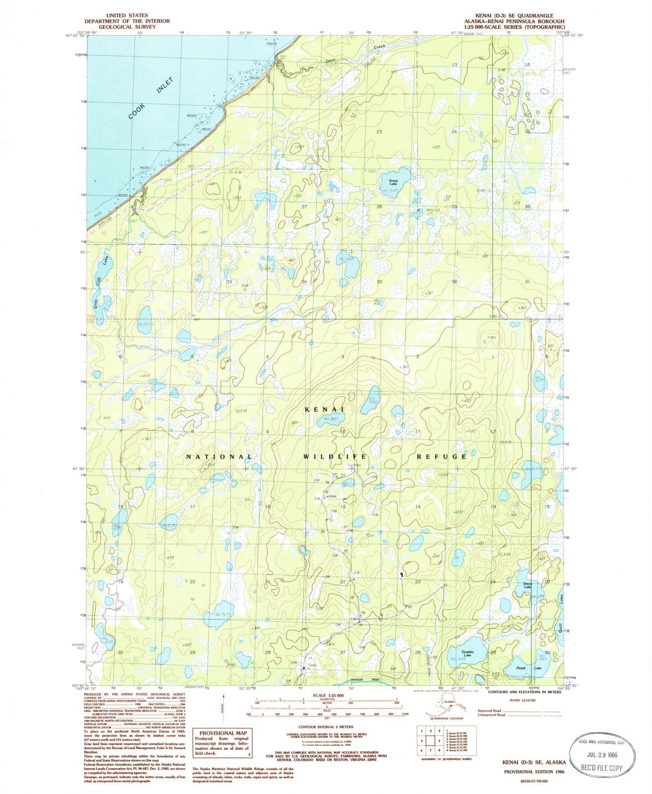 1986 Kenai, AK - Alaska - USGS Topographic Map v26