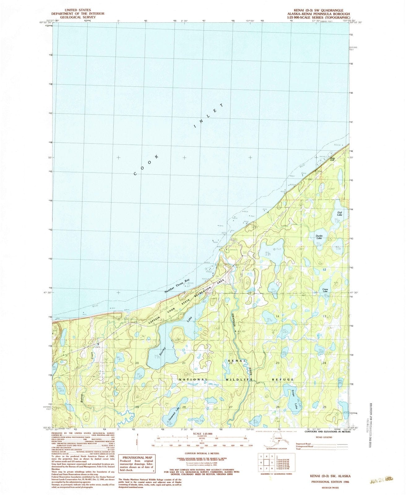 1986 Kenai, AK - Alaska - USGS Topographic Map v27