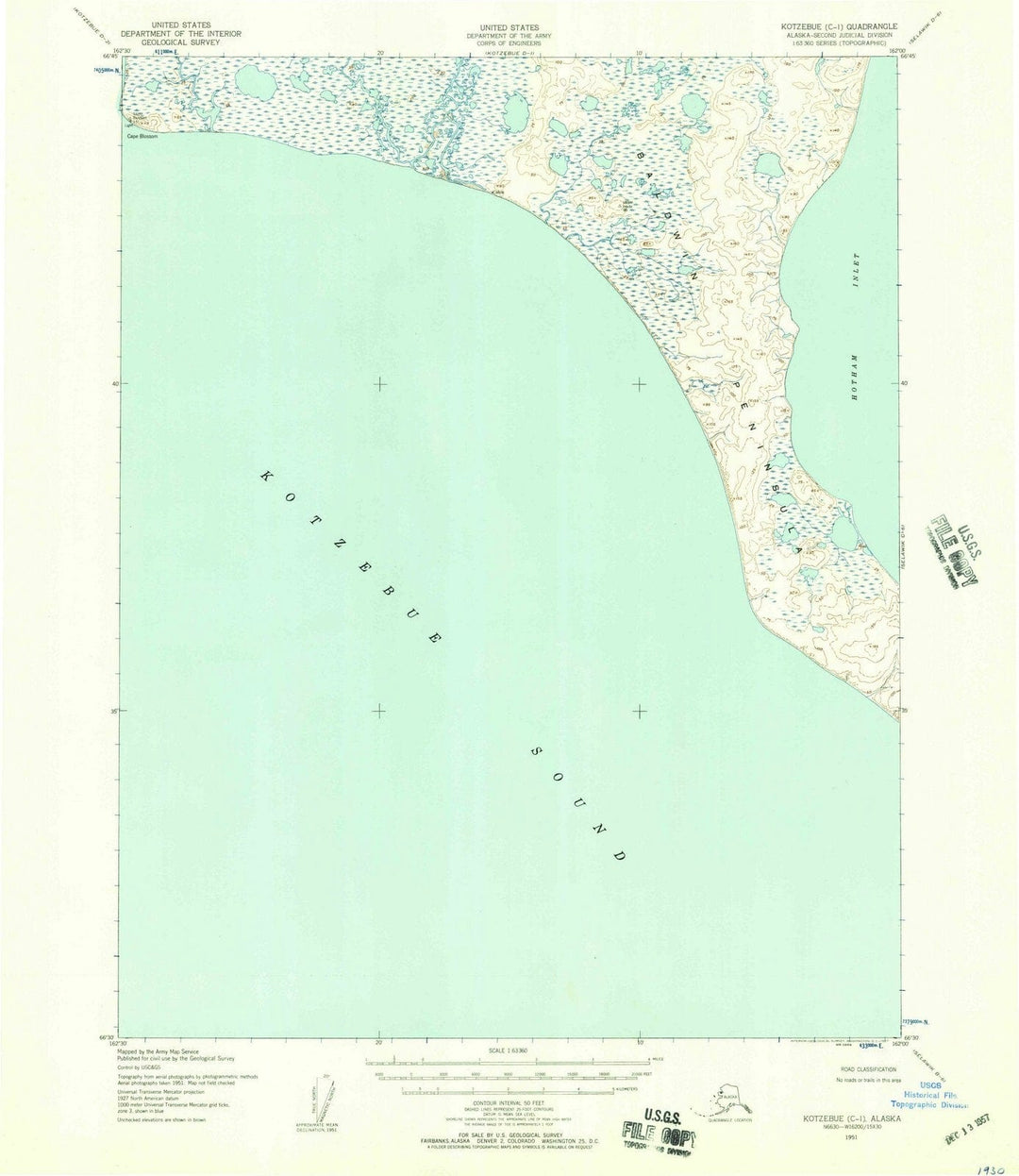 1951 Kotzebue, AK - Alaska - USGS Topographic Map v3