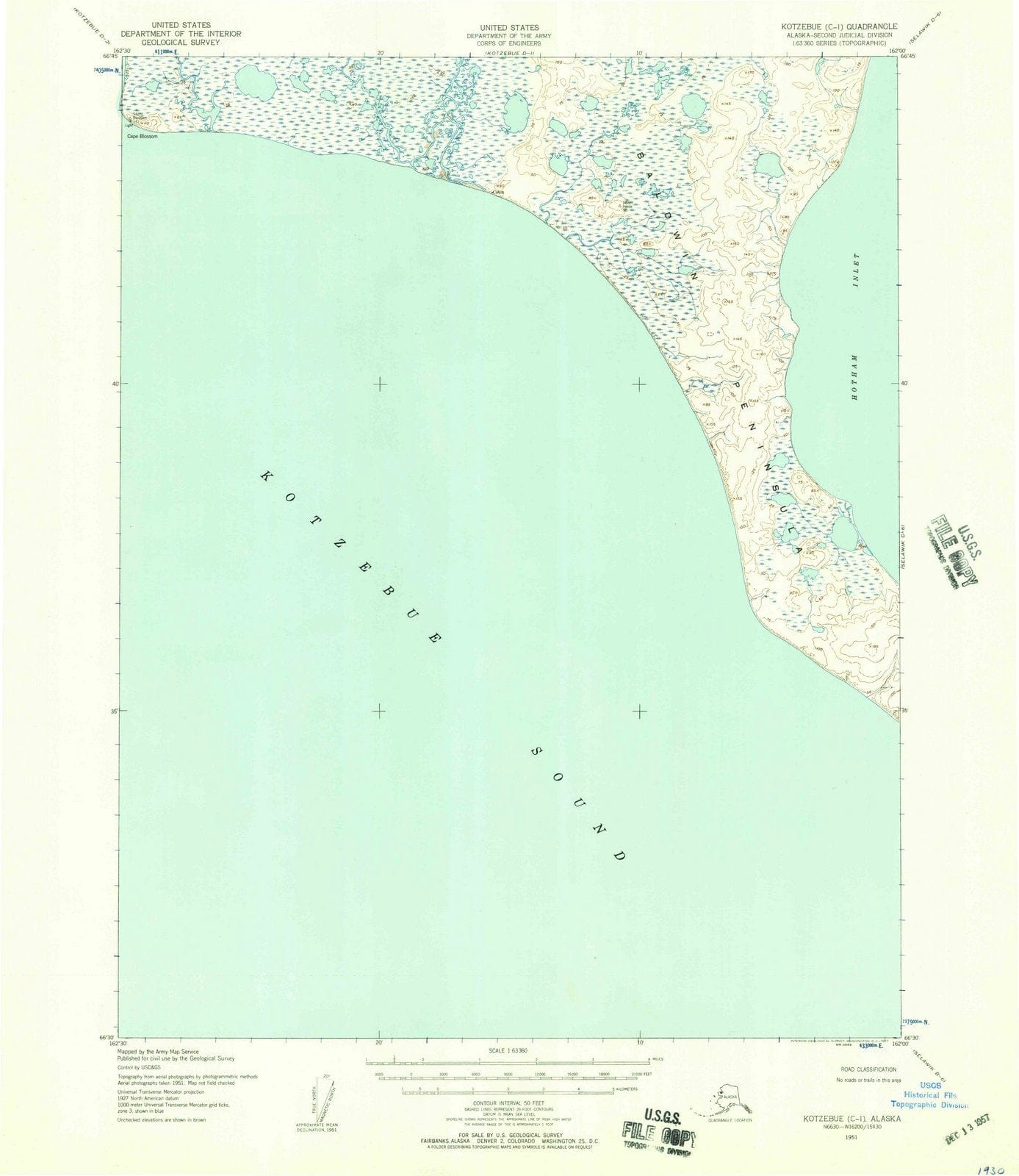 1951 Kotzebue, AK - Alaska - USGS Topographic Map v3