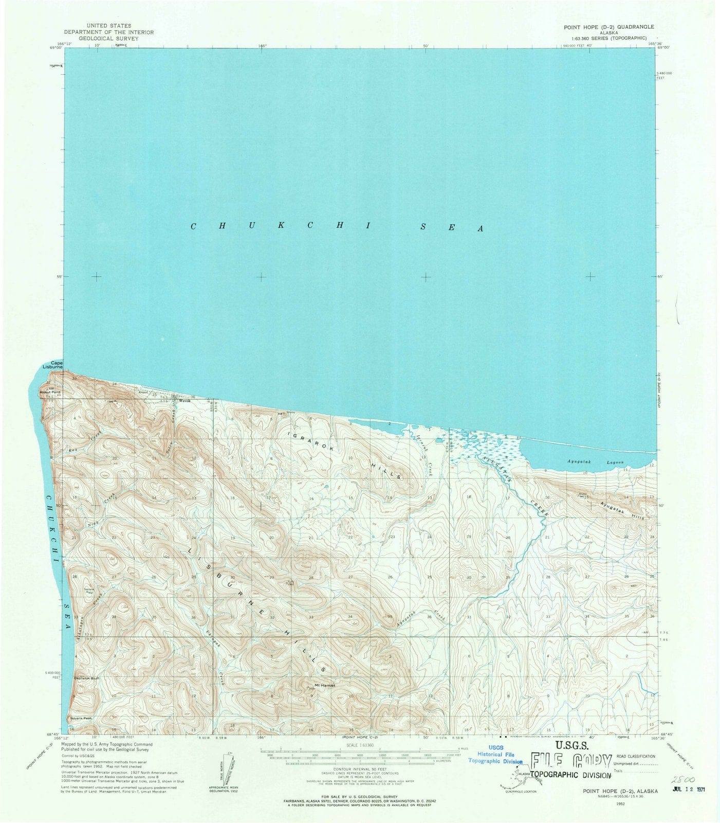 1952 Point Hope, AK - Alaska - USGS Topographic Map v5