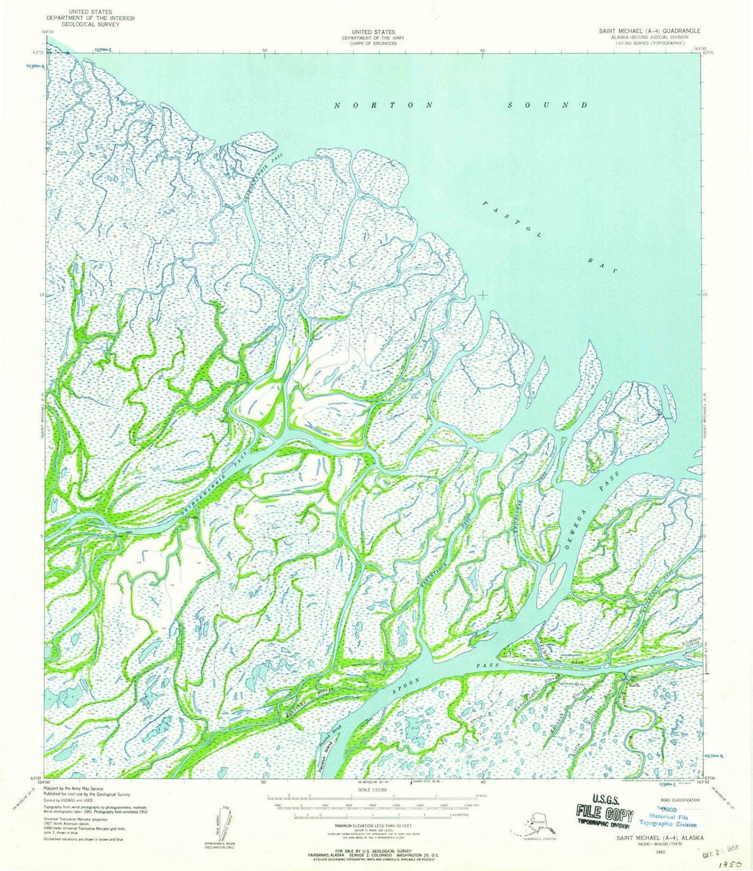 1952 Saint Michael, AK - Alaska - USGS Topographic Map v9