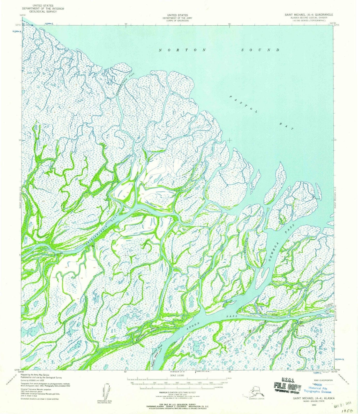 1952 Saint Michael, AK - Alaska - USGS Topographic Map v9