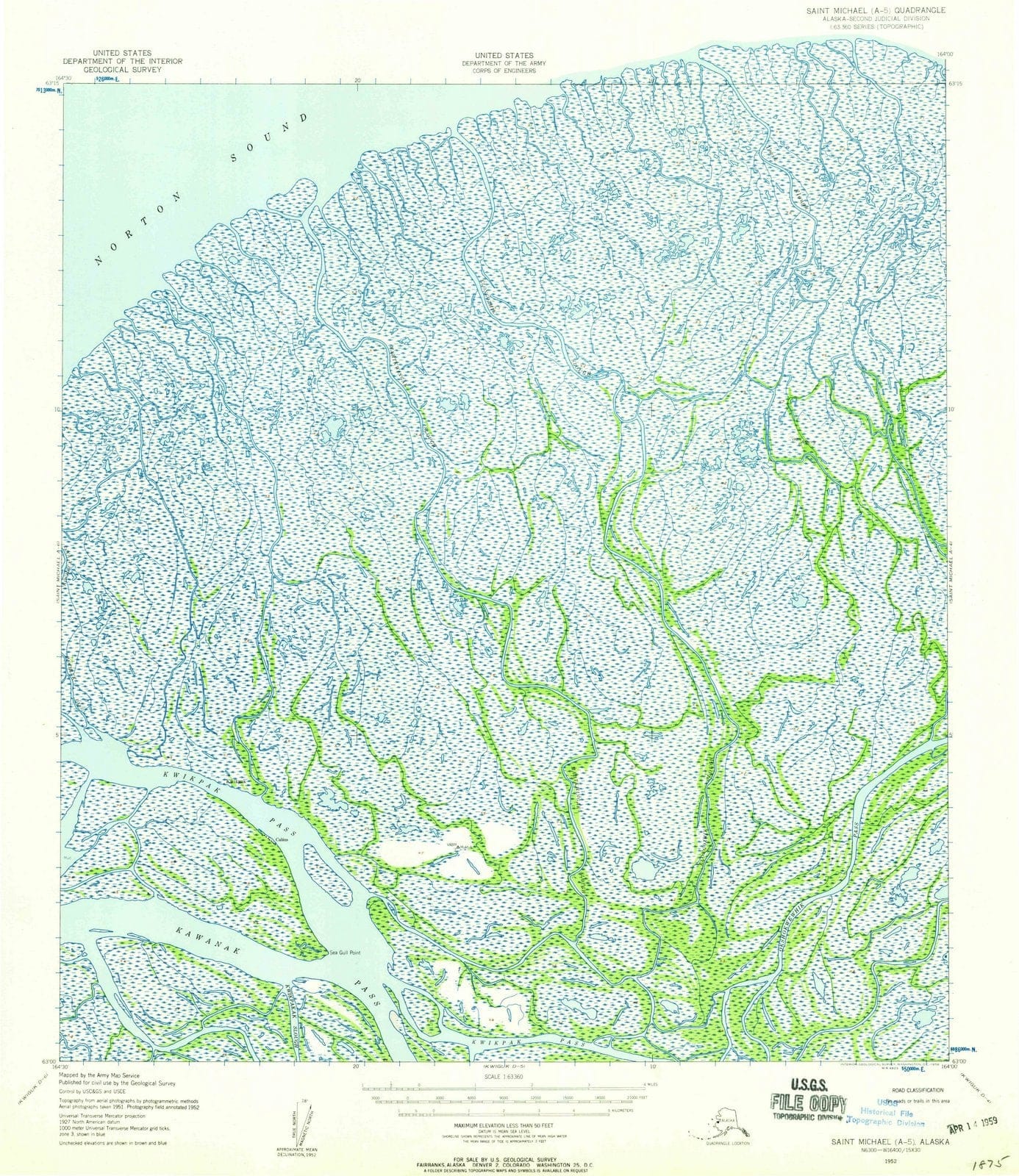 1952 Saint Michael, AK - Alaska Maps - USGS Topographic Map