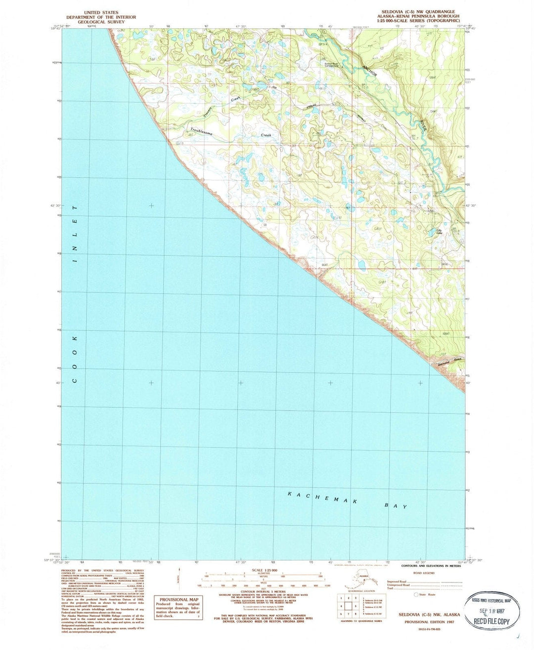 1987 Seldovia, AK - Alaska - USGS Topographic Map2