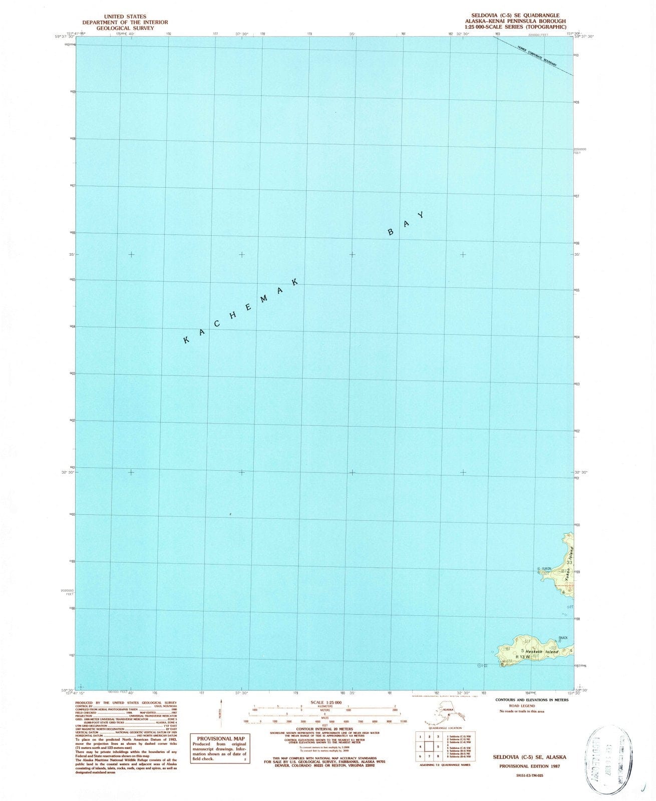 1987 Seldovia, AK - Alaska - USGS Topographic Map3