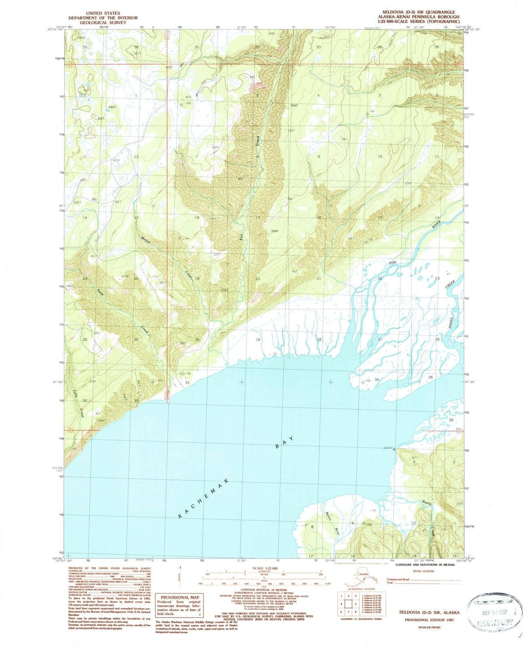 1987 Seldovia, AK - Alaska - USGS Topographic Map4