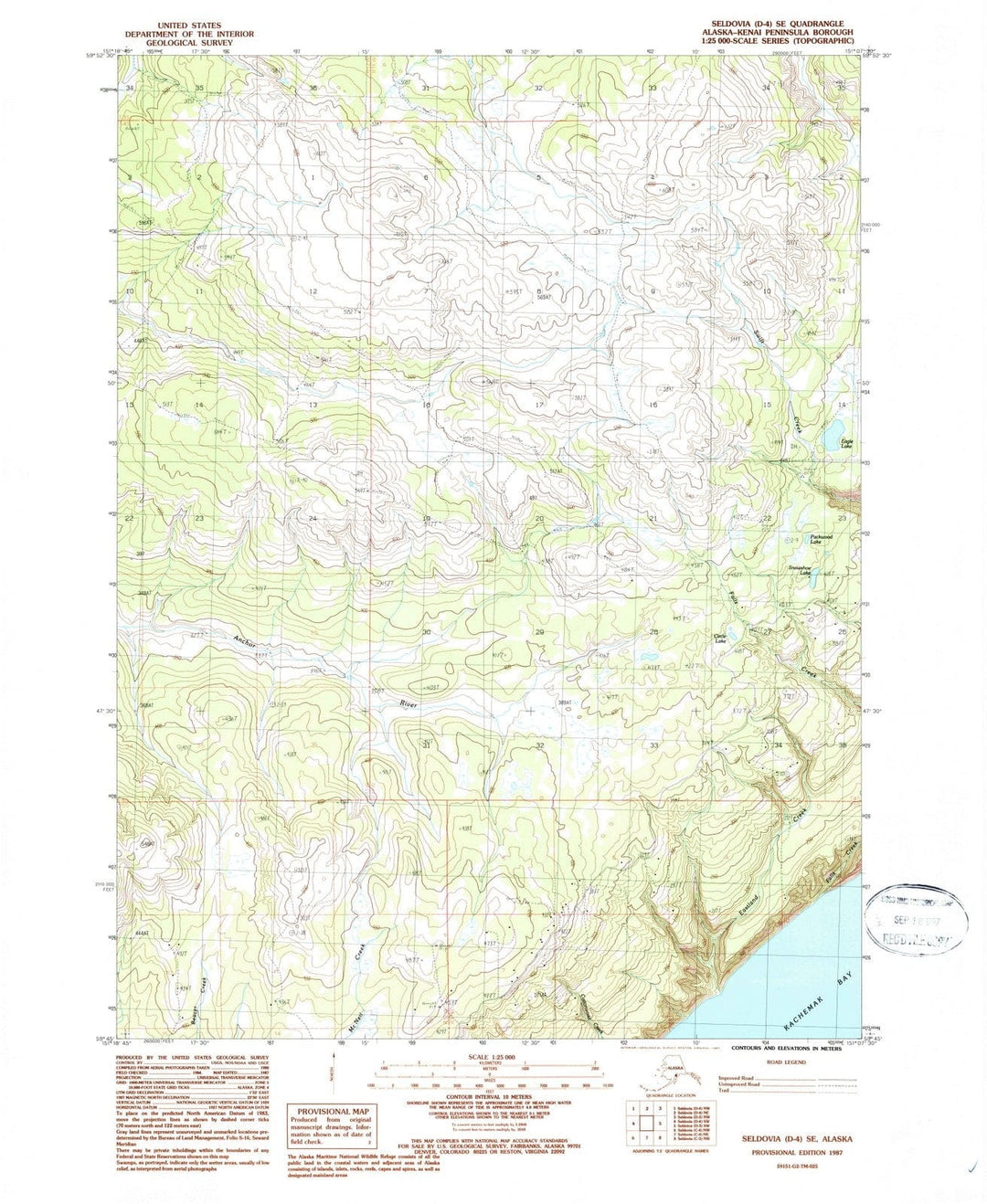 1987 Seldovia, AK - Alaska - USGS Topographic Map5